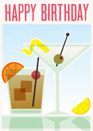 Happy Birthday: Cocktail Hour, Greeting Card by Happy Birthday  - Thumbnail