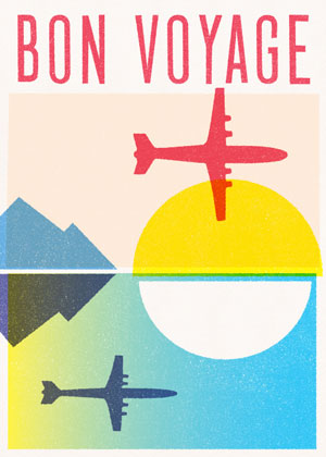 Bon Voyage: Aeroplane Sunset, Greeting Card by Bon Voyage  - Thumbnail