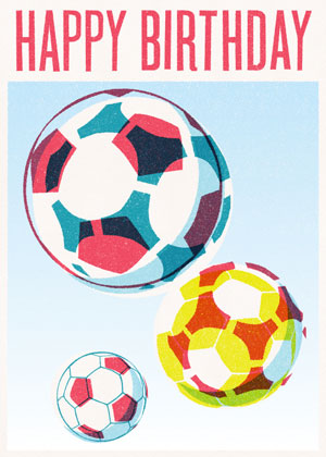 Happy Birthday: Footballs, Greeting Card by Happy Birthday  - Thumbnail