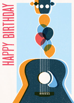 Happy Birthday: Guitar, Greeting Card by Happy Birthday  - Thumbnail