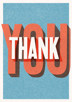 Thank You: Block Overprint, Greeting Card by Thank You  - Thumbnail