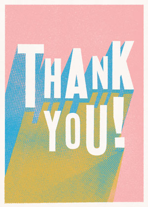 Thank You: Rollerprint, Greeting Card by Thank You  - Thumbnail