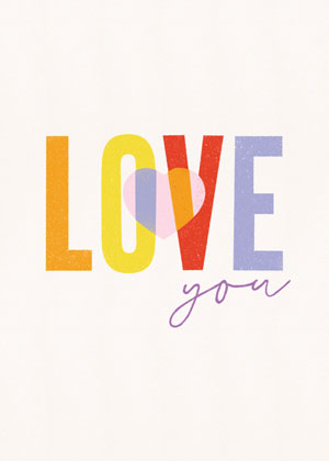 Love You (with Heart), Greeting Card by I Love You  - Thumbnail