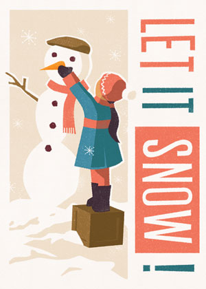 Let It Snow, Snowman, Greeting Card by Christmas / Xmas  - Thumbnail