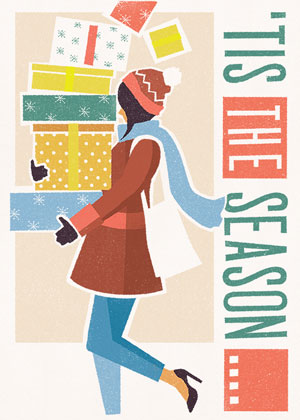'Tis The Season, Shopper, Greeting Card by Christmas / Xmas  - Thumbnail